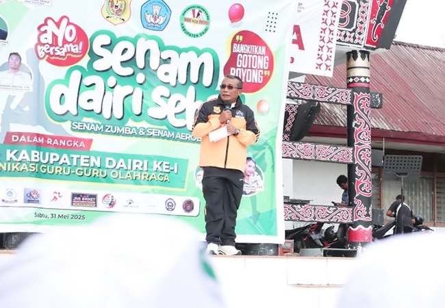 Peringati HUT Pertama, FKGOR Dairi Gelar Senam Sehat dan Tanam Pohon di Lingkungan Sekolah