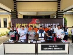 Polres Sergai Bongkar Sindikat Kekerasan, Senpi Ilegal Dan Narkoba: Empat Tersangka Diamankan