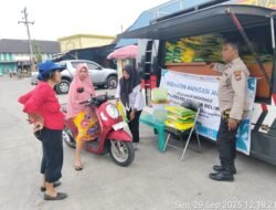 Polres Pelabuhan Belawan Gelar Gerakan Pangan Murah Polri, Jual 1 Ton Beras SPHP Di Belawan II