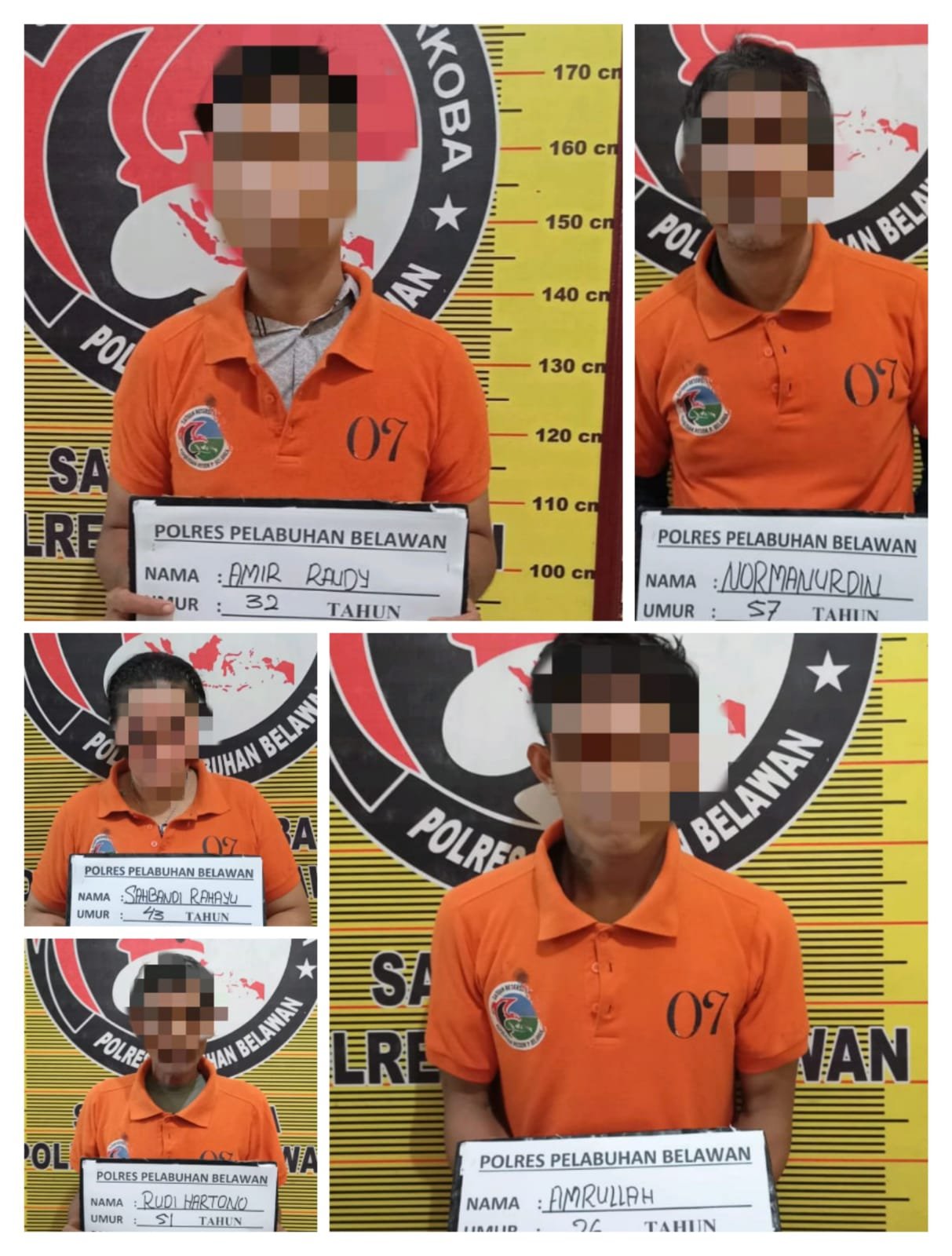 Polres Pelabuhan Belawan Amankan 5 Pengguna Narkoba Saat Penyisiran Lokasi Rawan Tawuran