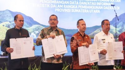 Bupati Dairi Teken MoU Pengembangan Data Statistik di Konreg PDRB-ISE se-Sumatera