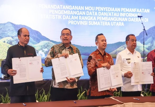 Bupati Dairi Teken MoU Pengembangan Data Statistik di Konreg PDRB-ISE se-Sumatera