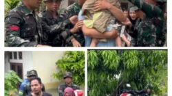 Prajurit Yonkav 6/NK Bantu Warga Terjebak Banjir Di Asam Kumbang Medan