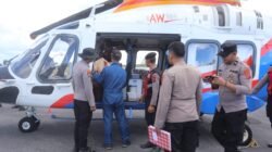 Helikopter Polda Sumut Kembali Distribusikan Bantuan Logistik, Prioritas Mendarat Di Sibolga Dan Tapteng