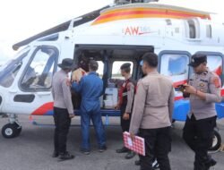 Helikopter Polda Sumut Kembali Distribusikan Bantuan Logistik, Prioritas Mendarat Di Sibolga Dan Tapteng
