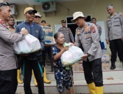 118 Warga Rusunawa Dan 21 Pengungsi Terima Bantuan Sembako Dari Polres Tapteng