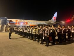 Ratusan Personil Brimob Dari Lima Polda Tiba Di Kualanamu, Perkuat Penanggulangan Bencana Di Sumut Dan Aceh