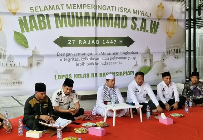 Peringati Isra Mi'rad di Lapas Bagansiapiapi, Suasana Khidmat dan Syahdu Terasa di Tengah Majelis