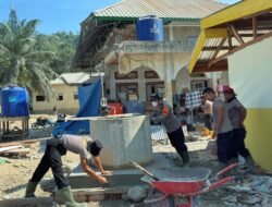 Gotong Royong Brimob Polda Sumut, Rumah Warga Dan Sumur Masjid Aek Ngadol Mulai Pulih