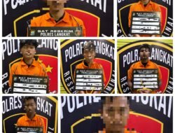 Polres Langkat Tangkap Tujuh Pelaku Pencurian Disertai Kekerasan Di Empat Lokasi, Dua Senjata Tajam Dan Dua Sepeda Motor Diamankan