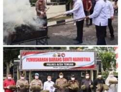 Polres Aceh Tengah Musnahkan BB Narkoba